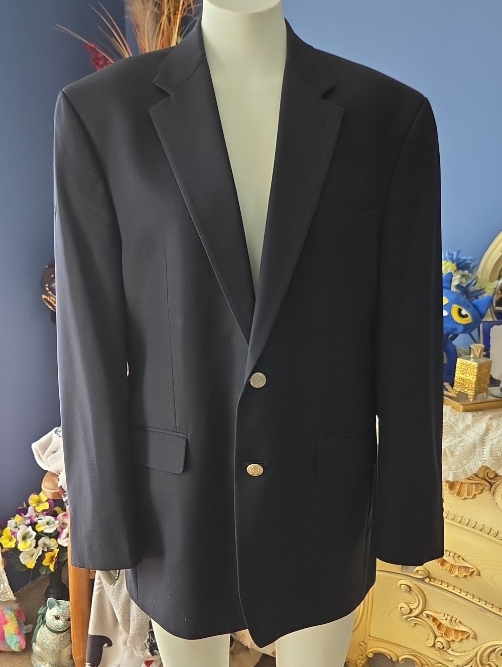 Chapps, Classic Blue Men's Two-Button Blazer